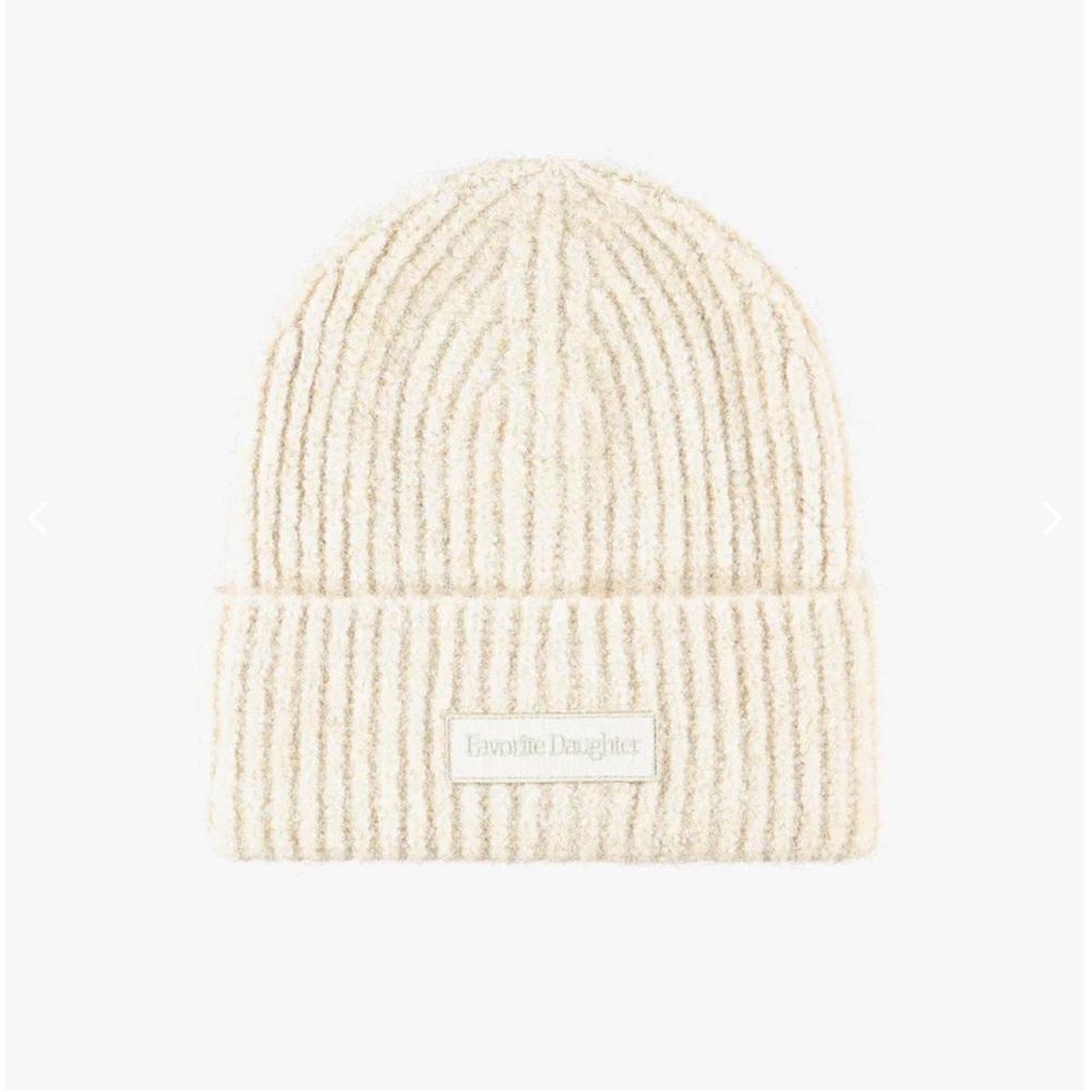 Favorite Daughter Cream Knit Beanie